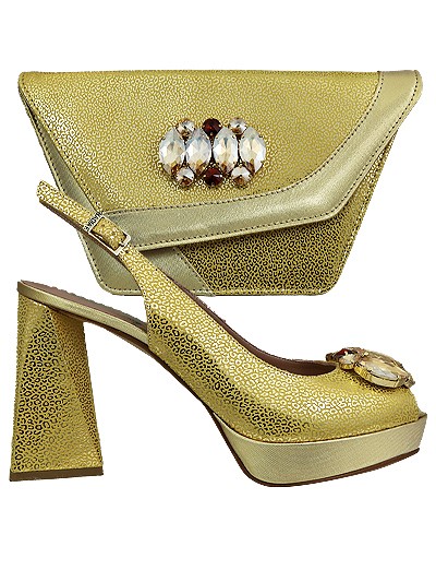 NFI564 - Gold Nadia Ferri Shoes & Bag