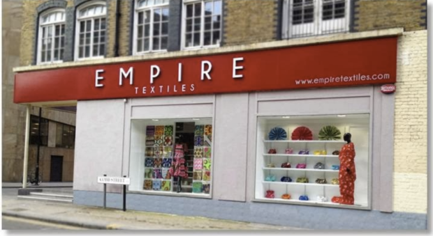 The Empire Textiles Store on Middlesex Street in London.