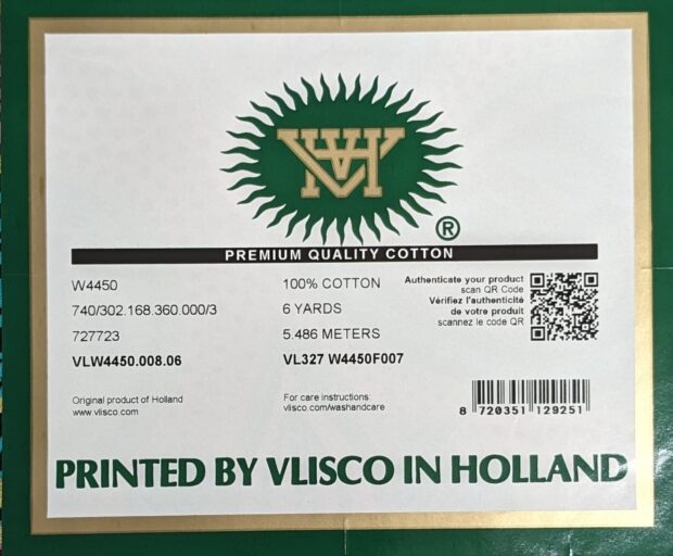 A real label from Vlisco fabric