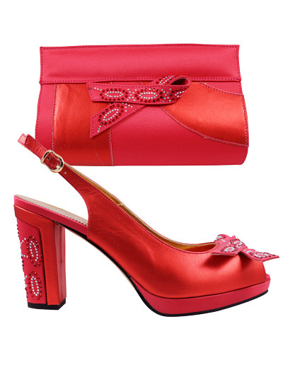 coral shoes and bag