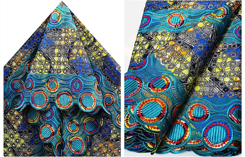 VLE183 | Vlisco Lace Fabric | Empire Textiles
