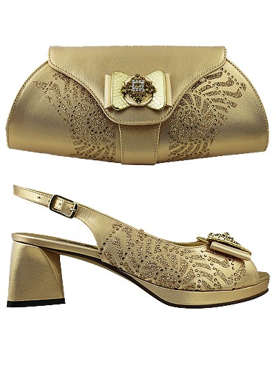 LCF741, Gold, Lucia Fabiani, Italian Shoes & Bag