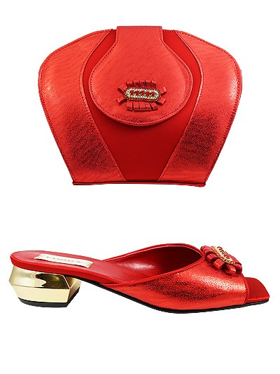 EVQ119 - Red Evoque Sandals & Bag