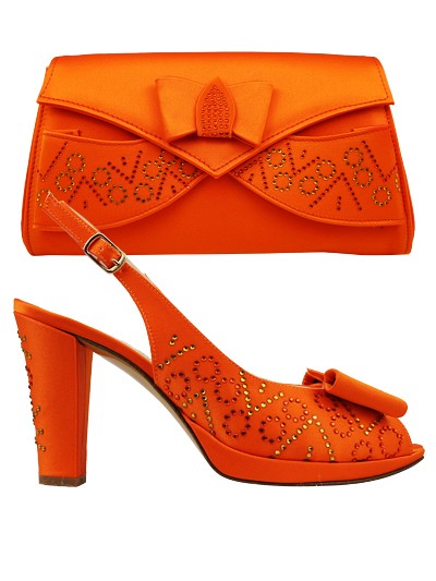 EDS1241 - Orange Enzo di Roma Shoe & Bag