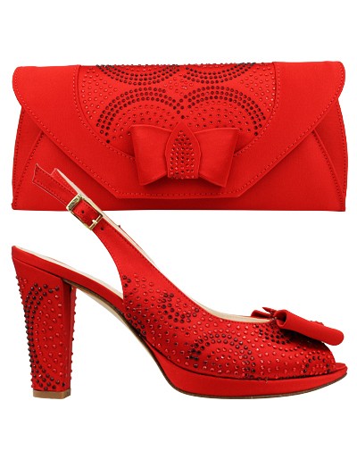 EDS1248 - Red Enzo di Roma Shoe & Bag