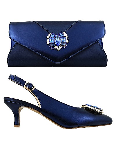 EDS1308 - Leather Navy Enzo di Roma Shoe & Bag