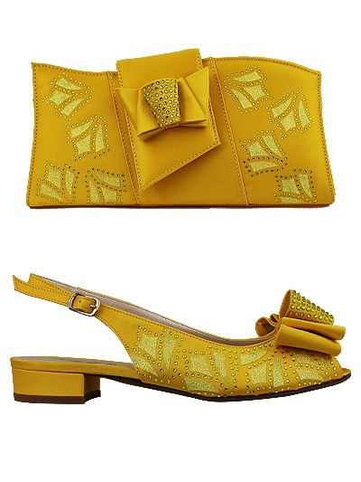 EDS1323- Yellow Enzo di Roma Shoe & Bag