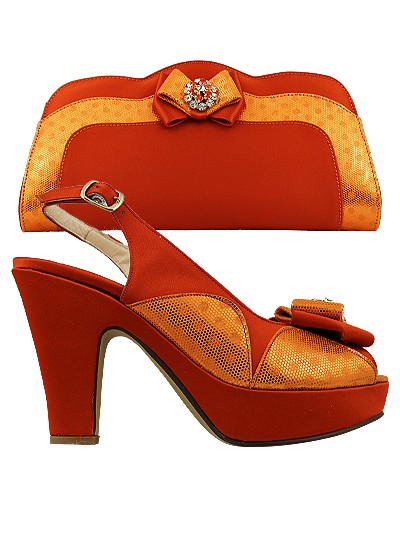 EDS1401 - Leather Burnt Orange Enzo di Roma Shoe & Bag