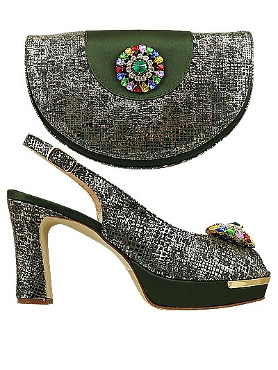 MTB178 - Olive Leather Marta Fabi Shoes & Bag