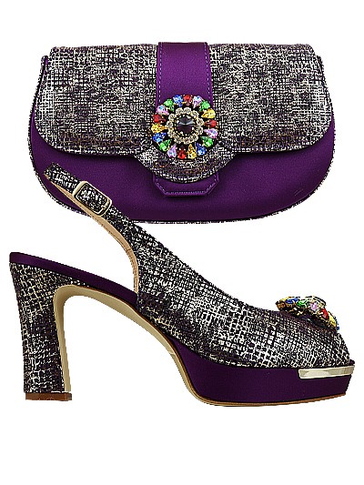 MTB184 - Violet Leather Marta Fabi Shoes & Bag