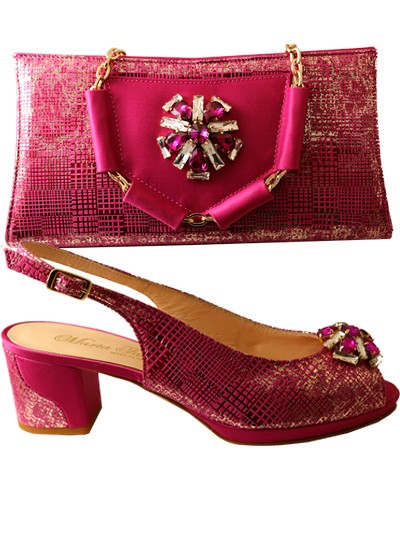 MTB186 - Fuchsia Leather Marta Fabi Shoes & Bag 