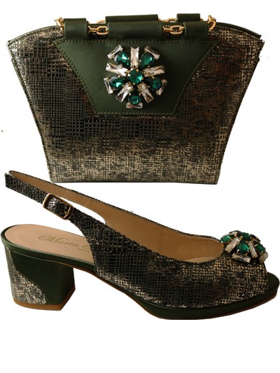 MTB187 - Olive Leather Marta Fabi Shoes & Bag