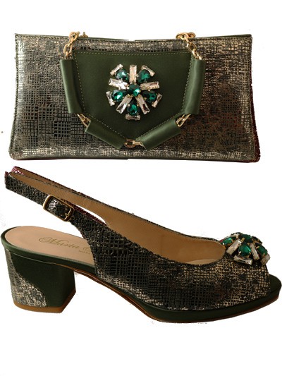 MTB187 - Olive Leather Marta Fabi Shoes & Bag 