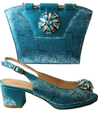 MTB188 - Turquoise Leather Marta Fabi Shoes & Bag 