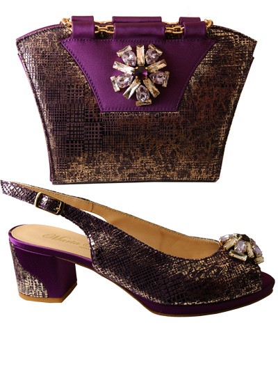 MTB189 - Purple Leather Marta Fabi Shoes & Bag 