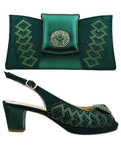 EDS1430 - Leather Forest Green Enzo di Roma Shoe & Bag