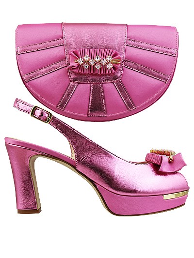 MTB194 - Pink Leather Marta Fabi Shoes & Bag