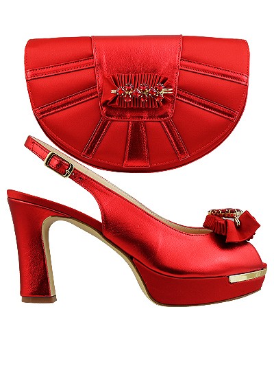 MTB196 - Red Leather Marta Fabi Shoes & Bag