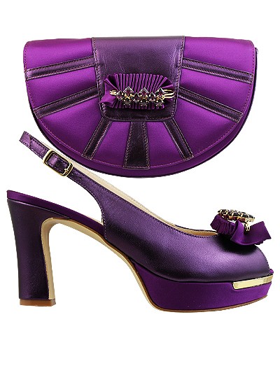 MTB198 - Violet Leather Marta Fabi Shoes & Bag