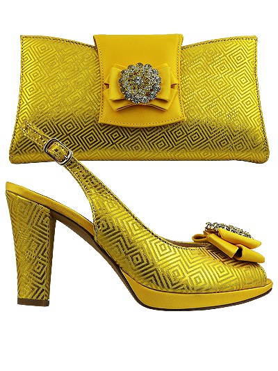 EDS1460 - Leather Yellow Enzo di Roma Shoe & Bag