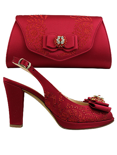 EDS1466 - Wine Enzo di Roma Shoe & Bag