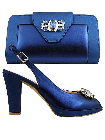 EDS1471 - Leather Navy Enzo di Roma Shoe & Bag