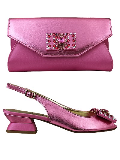 EDS1497 - Leather Pink Enzo di Roma Shoe & Bag