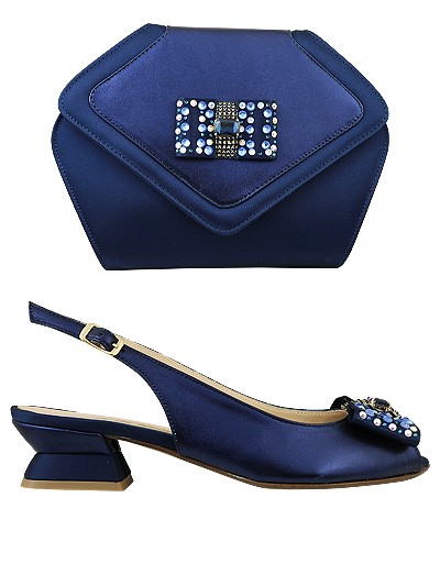 EDS1499 - Leather Navy Enzo di Roma Shoe & Bag