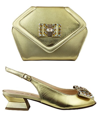 EDS1500 - Leather Gold Enzo di Roma Shoe & Bag