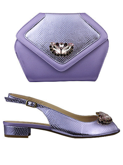 EDS1506 - Leather Lilac Enzo di Roma Shoe & Bag