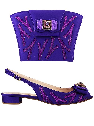 EDS1509 - Leather Purple Enzo di Roma Shoe & Bag
