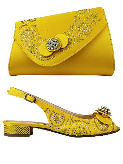 EDS1517 - Leather Yellow Enzo di Roma Shoe & Bag