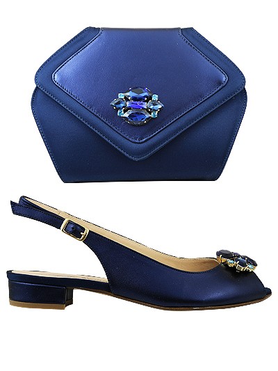 EDS1524 - Leather Navy Enzo di Roma Shoe & Bag