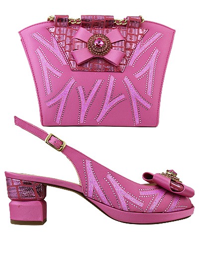 EDS1531 - Leather Baby Pink Enzo di Roma Shoe & Bag