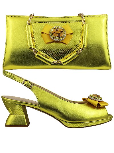 MTB201 - Yellow Leather Marta Fabi Shoes & Bag