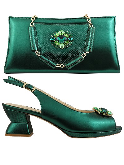MTB202 - Green Leather Marta Fabi Shoes & Bag