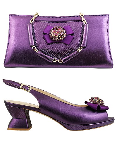 MTB207 - Violet Leather Marta Fabi Shoes & Bag