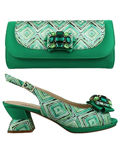 MTB218 - Green Leather Marta Fabi Shoes & Bag