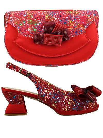 MTB222  - Red Leather Marta Fabi Shoes & Bag