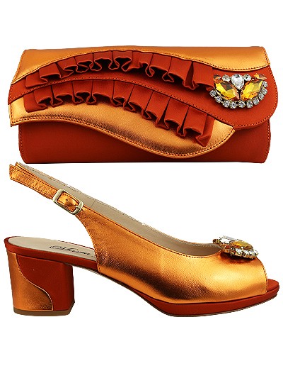 MTB224  - Orange Leather Marta Fabi Shoes & Bag