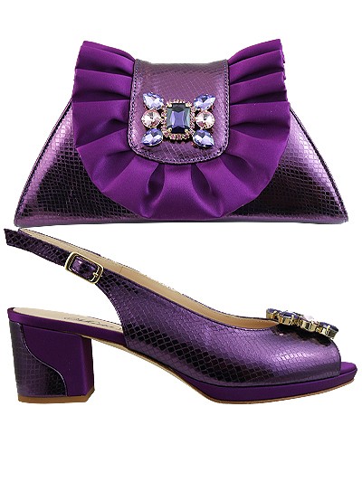 MTB229  - Purple Leather Marta Fabi Shoes & Bag