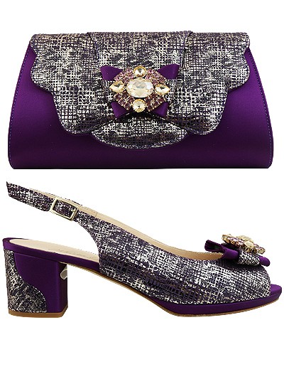 MTB234  - Purple Leather Marta Fabi Shoes & Bag