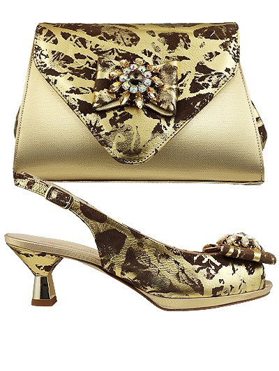 MTB239  -  Gold Leather Marta Fabi Shoes & Bag