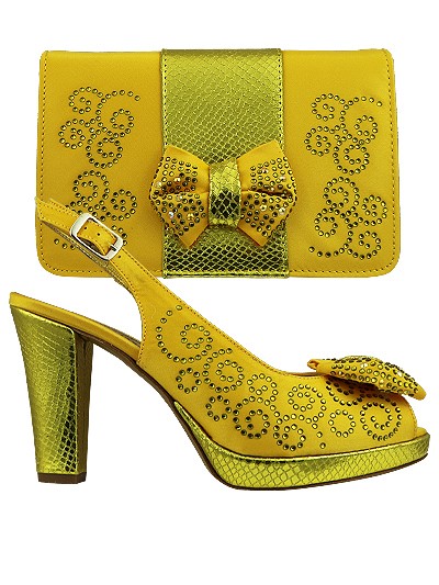 MLO103 -  Yellow Leather Martina Lorenzo Shoes & Bag