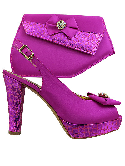 MLO104 -  Fuchsia Leather Martina Lorenzo Shoes & Bag