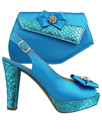MLO107 -  Turquoise Leather Martina Lorenzo Shoes & Bag