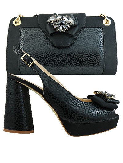 MTB251  -  Black Leather Marta Fabi Shoes & Bag