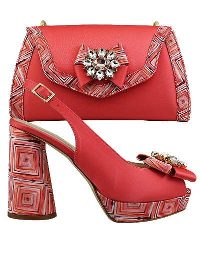 MTB264  - Coral Leather Marta Fabi Shoes & Bag