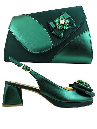 EDS1544 - Leather Bottle Green Enzo di Roma Shoe & Bag