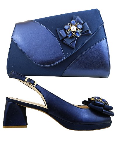 EDS1546 - Leather Navy Enzo di Roma Shoe & Bag